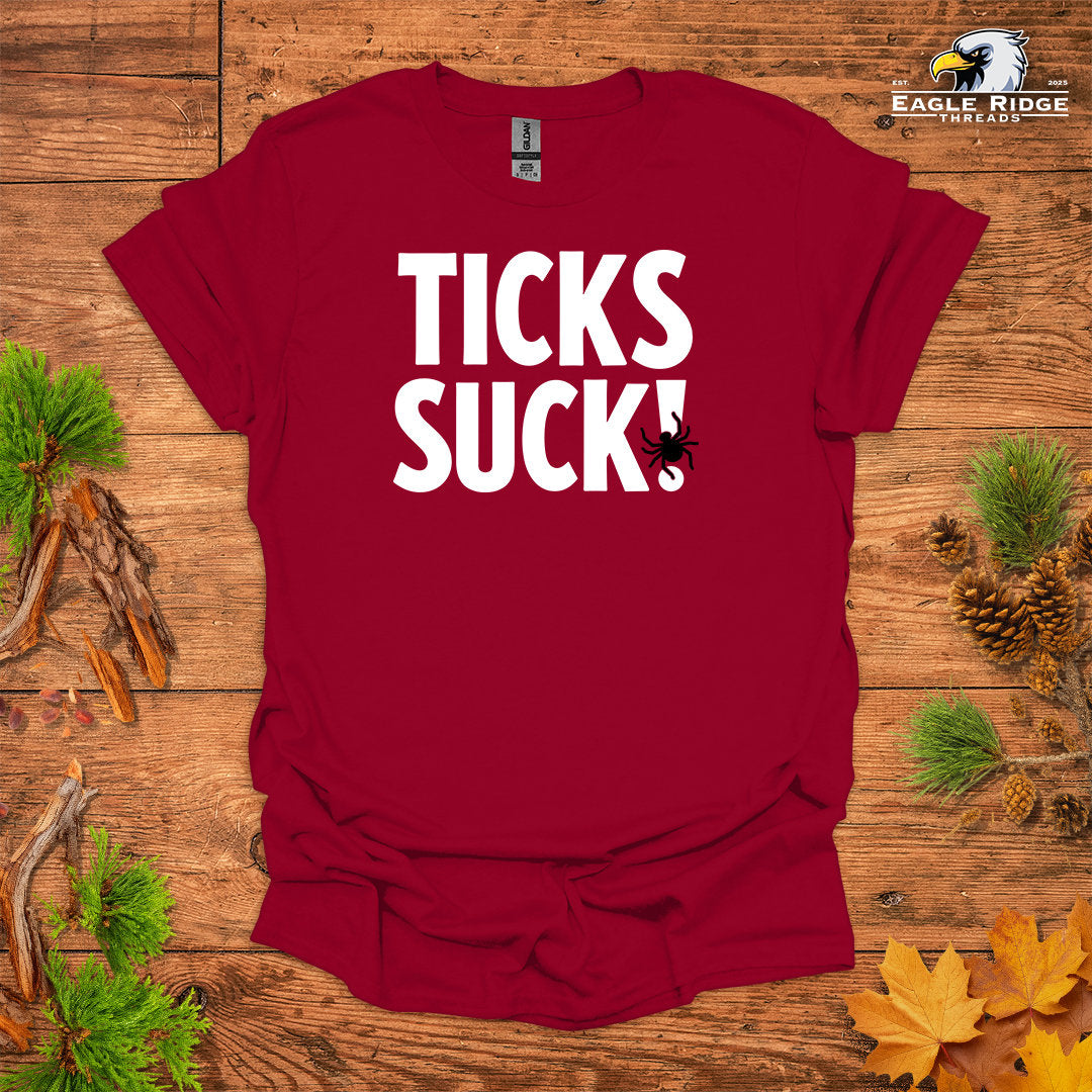 Ticks Suck! • Hiking T-shirt • Bold Outdoor Graphic