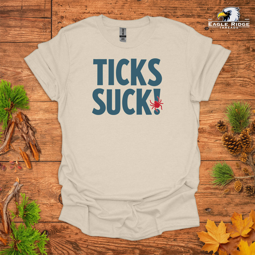 Ticks Suck! • Hiking T-shirt • Bold Outdoor Graphic
