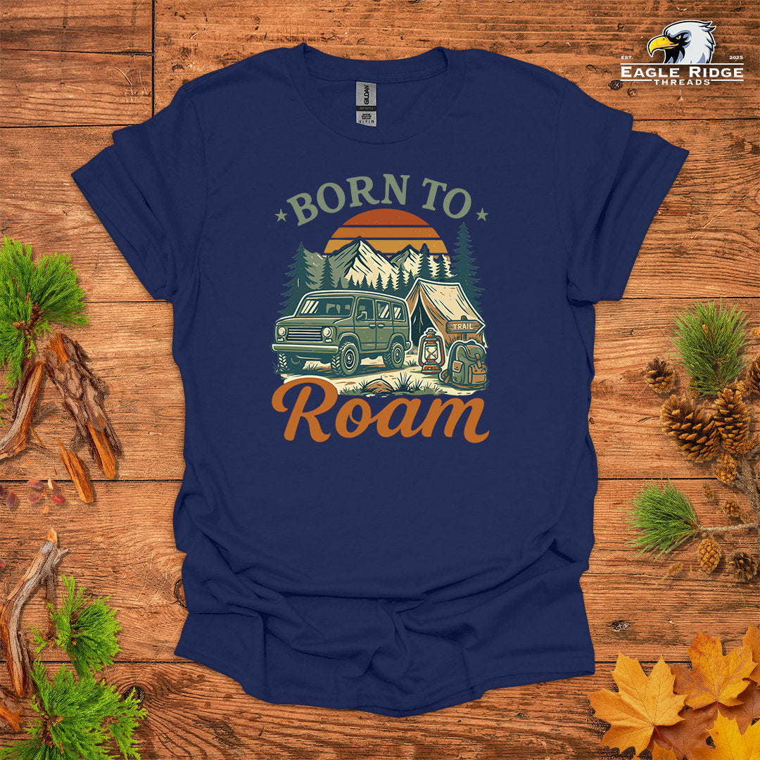 Born To Roam • Hiking T-shirt • Vintage Camping Graphic