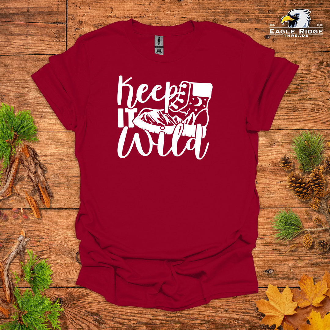 Keep It Wild • Hiking T-shirt • Mountain Boot Graphic