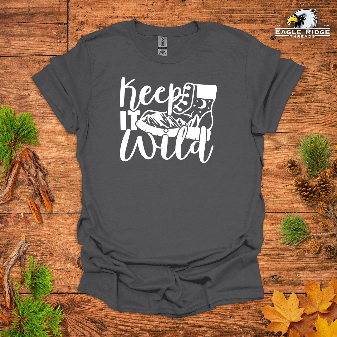 Keep It Wild • Hiking T-shirt • Mountain Boot Graphic