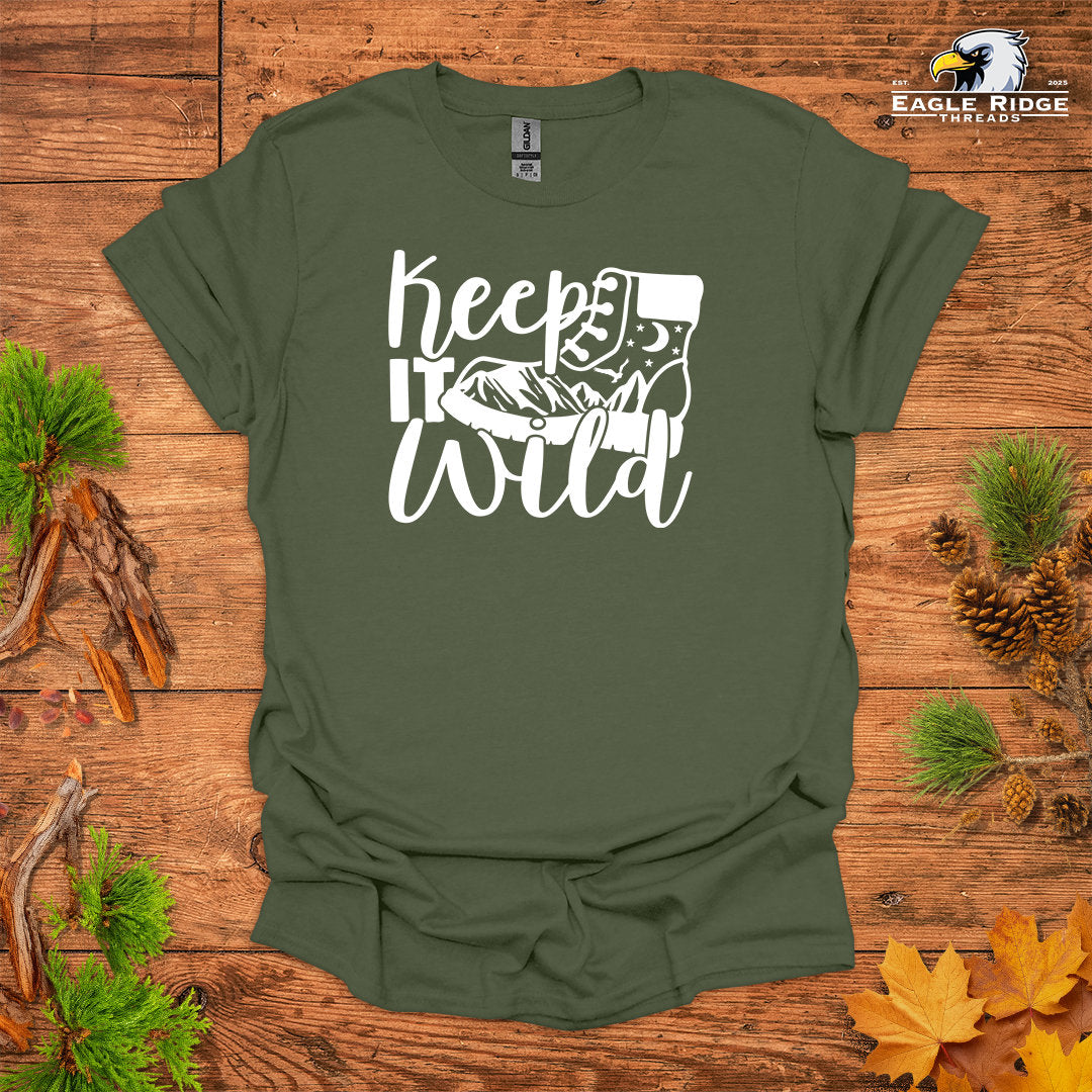Keep It Wild • Hiking T-shirt • Mountain Boot Graphic