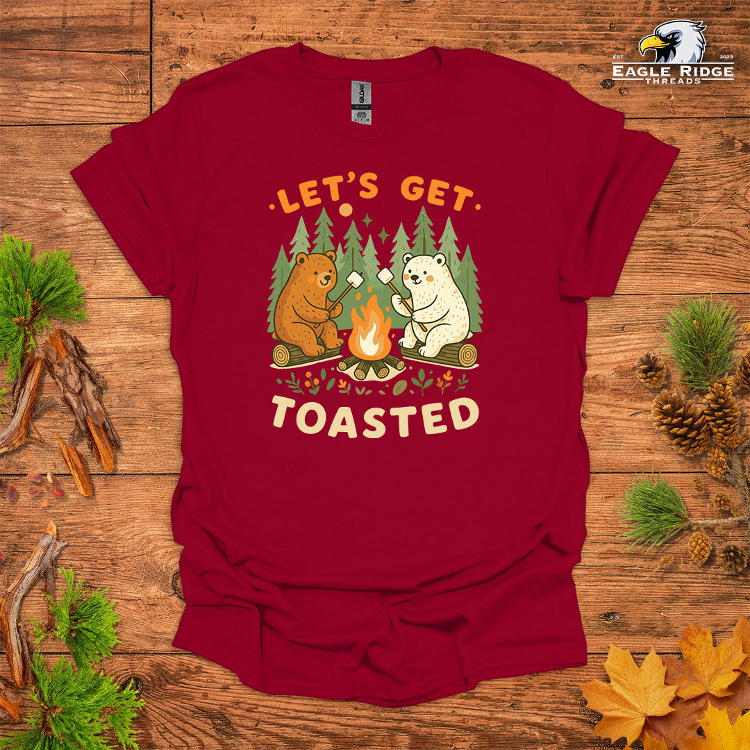 Let’s Get Toasted • Hiking T-shirt • Cute Campfire Bears Graphic