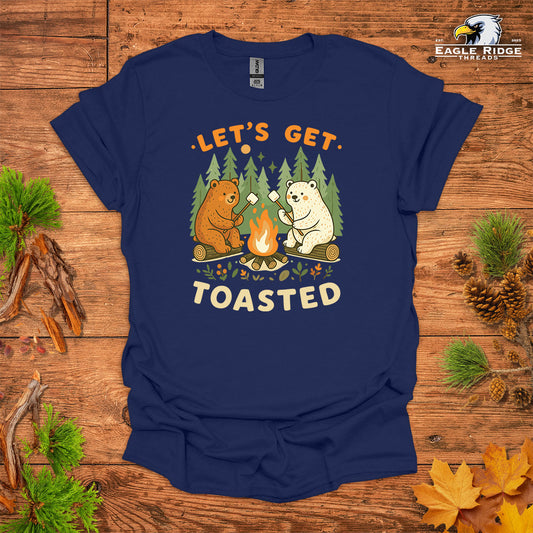 Let’s Get Toasted • Hiking T-shirt • Cute Campfire Bears Graphic