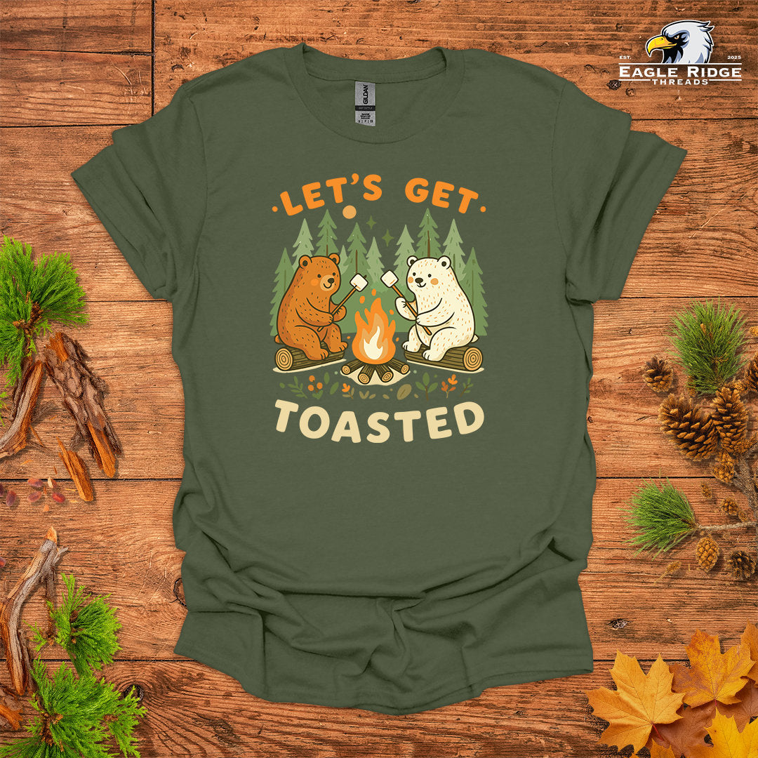 Let’s Get Toasted • Hiking T-shirt • Cute Campfire Bears Graphic