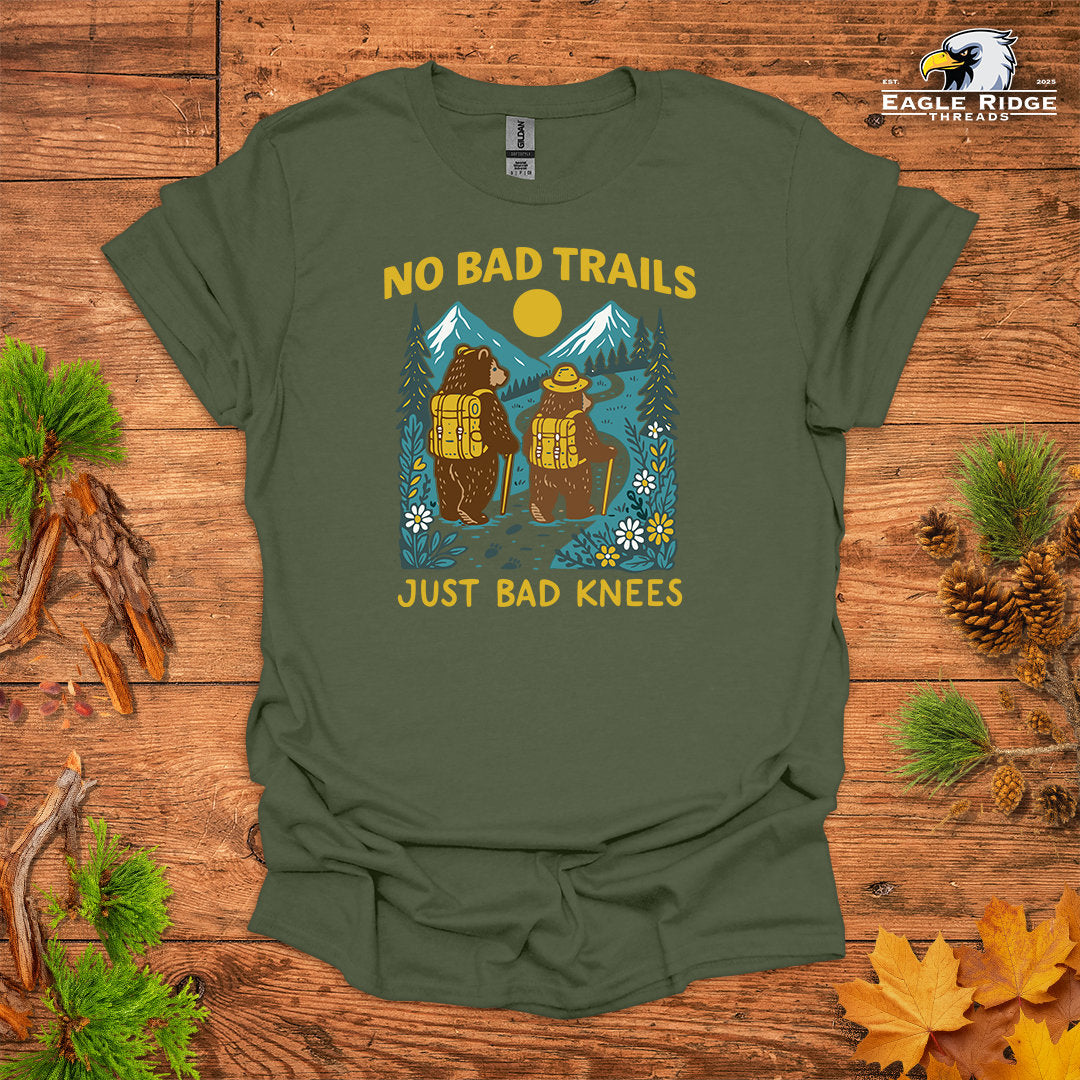 No Bad Trails Just Bad Knees • Hiking T-shirt • Bear Mountain Graphic