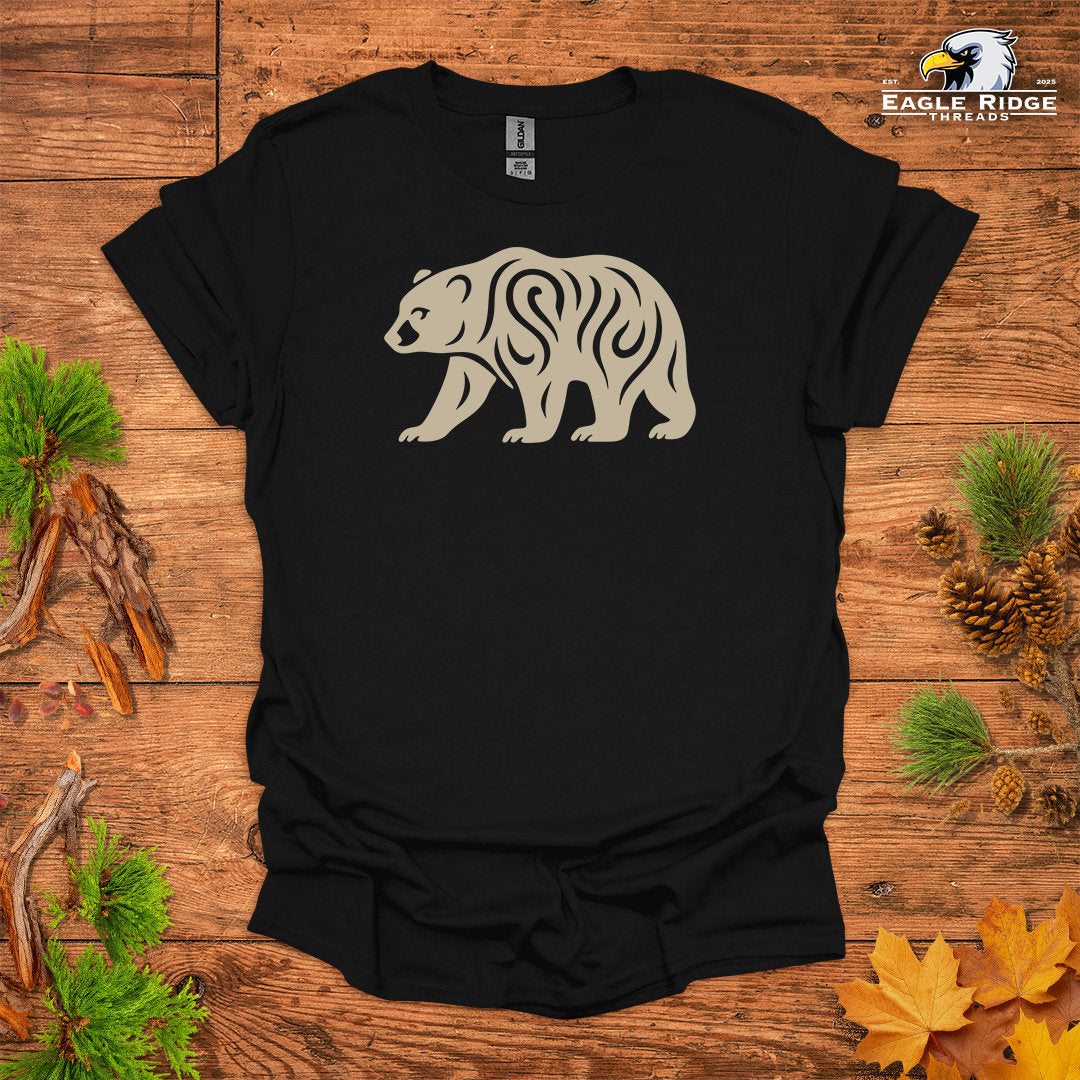 Tribal Black Bear • Hiking T-shirt • Nature-Inspired Design