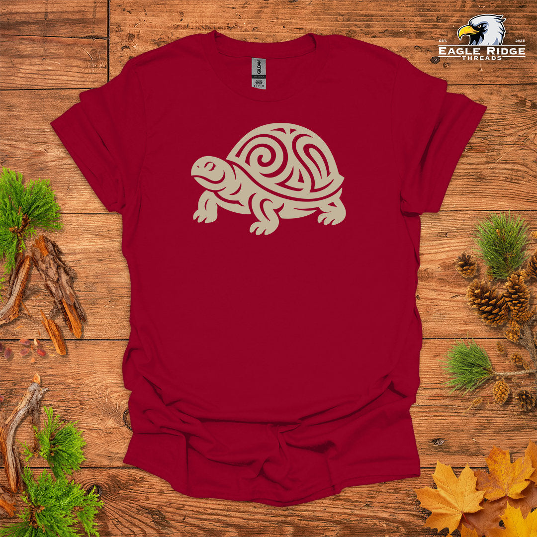 Tribal Box Turtle • Hiking T-shirt • Nature-Inspired Design