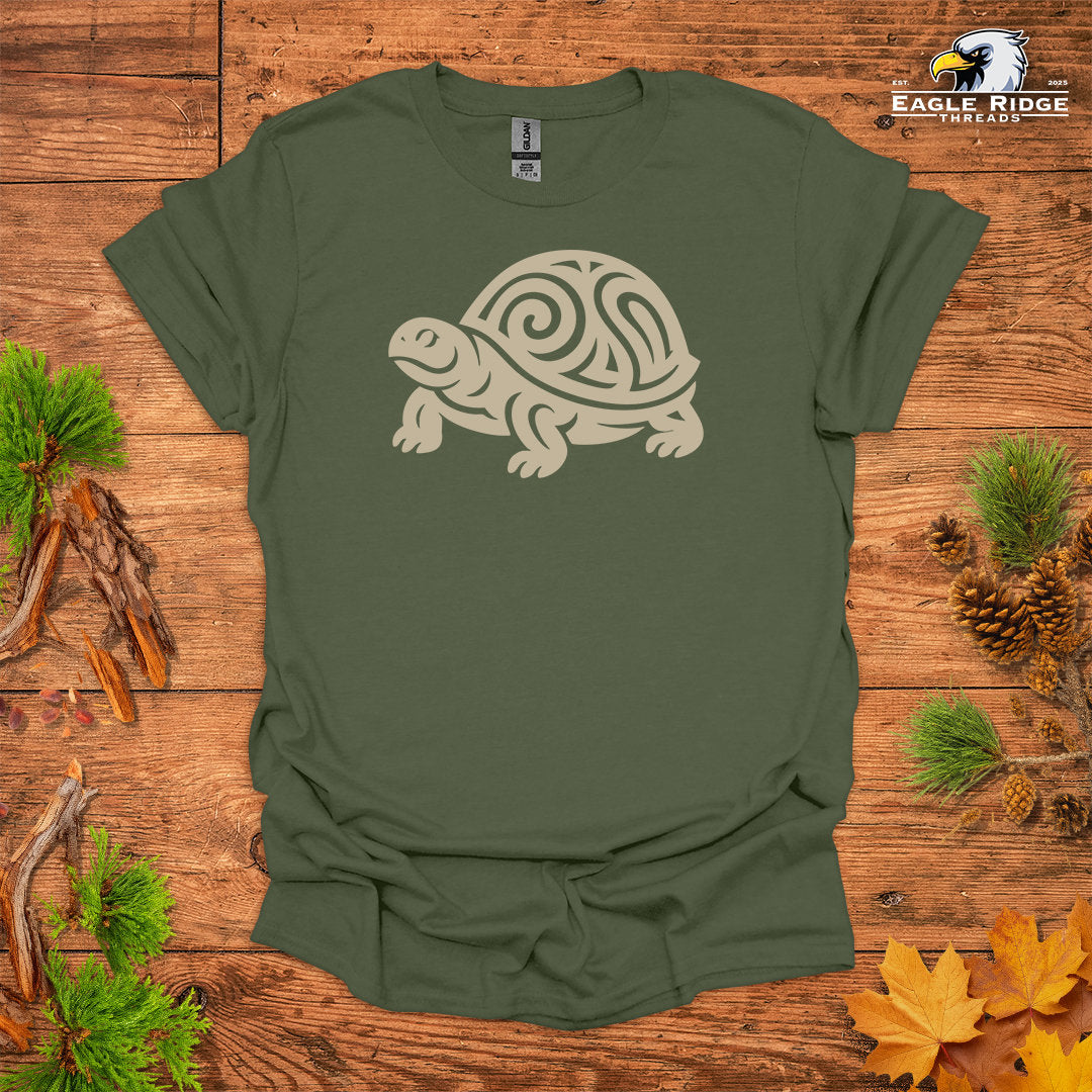 Tribal Box Turtle • Hiking T-shirt • Nature-Inspired Design