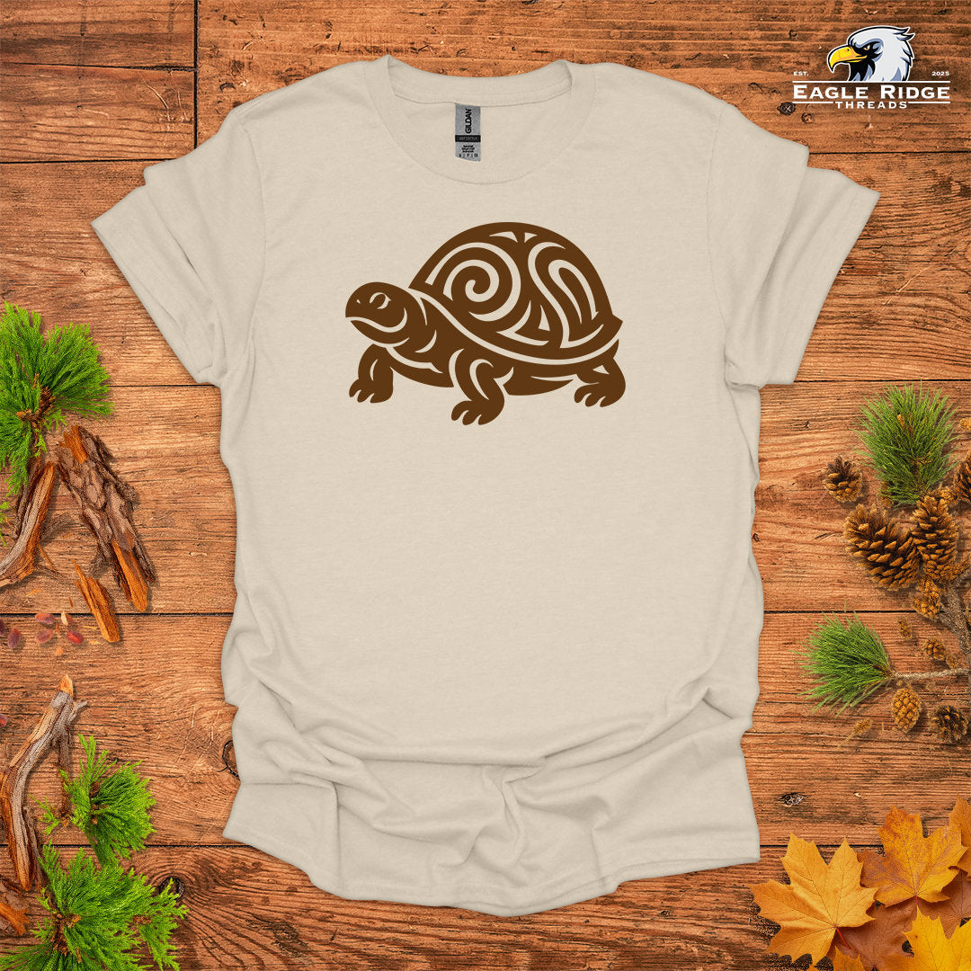 Tribal Box Turtle • Hiking T-shirt • Nature-Inspired Design
