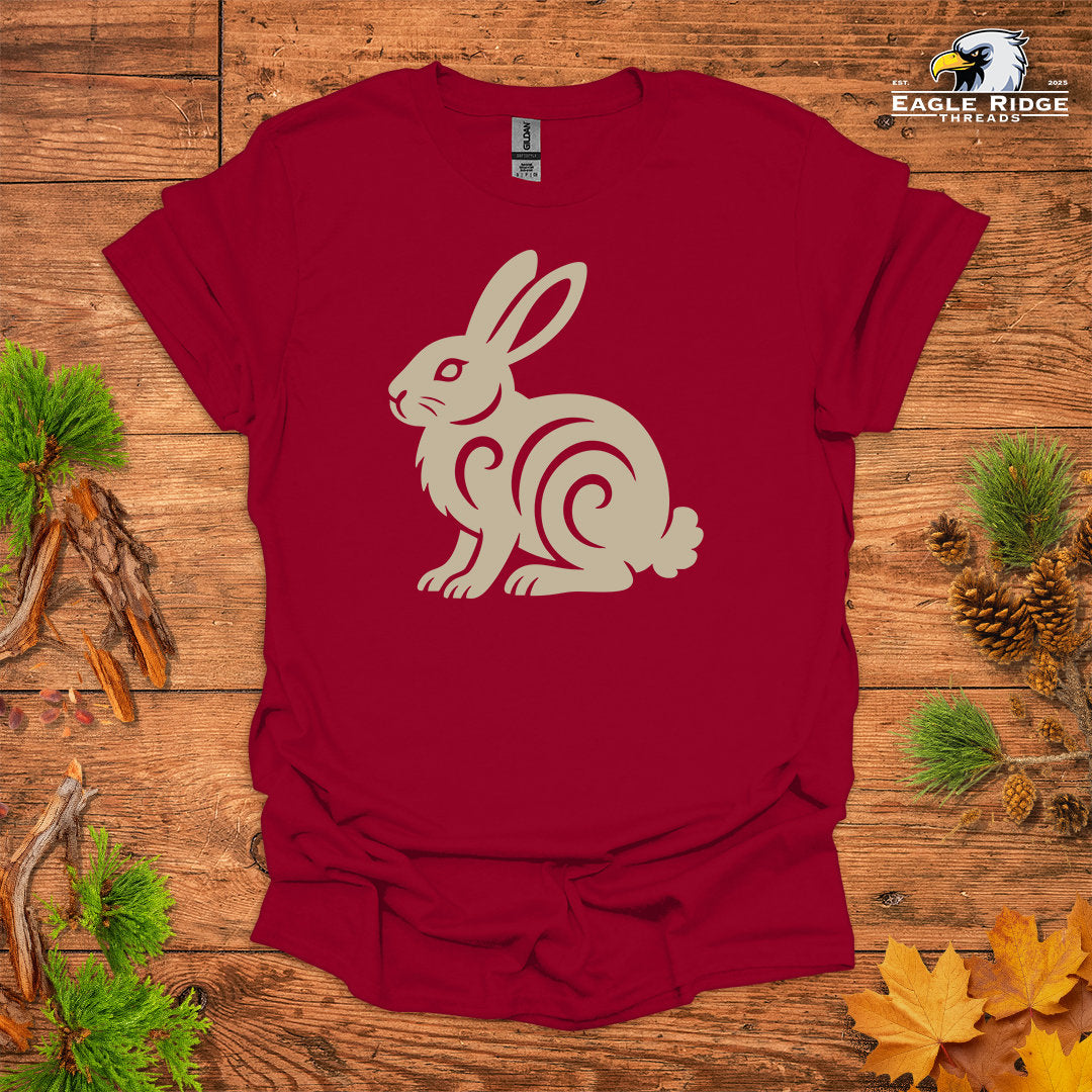 Tribal Cottontail Rabbit • Hiking T-shirt • Nature-Inspired Design