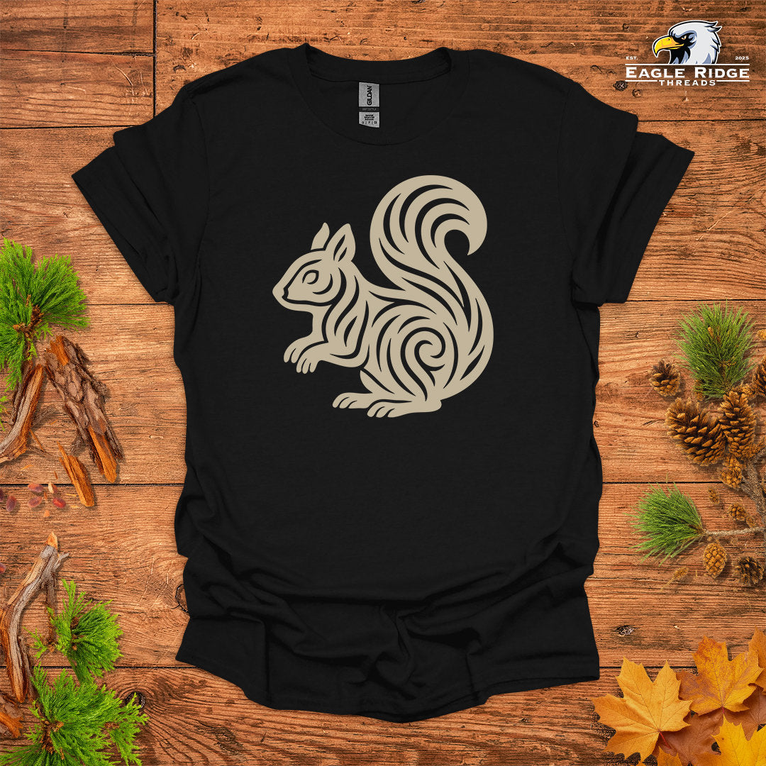 Tribal Squirrel • Hiking T-shirt • Nature-Inspired Design