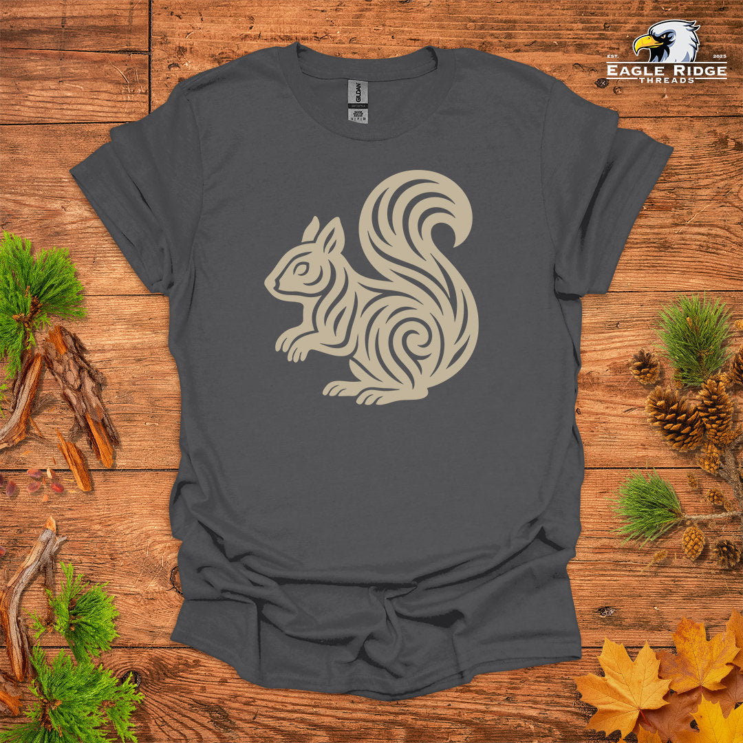 Tribal Squirrel • Hiking T-shirt • Nature-Inspired Design