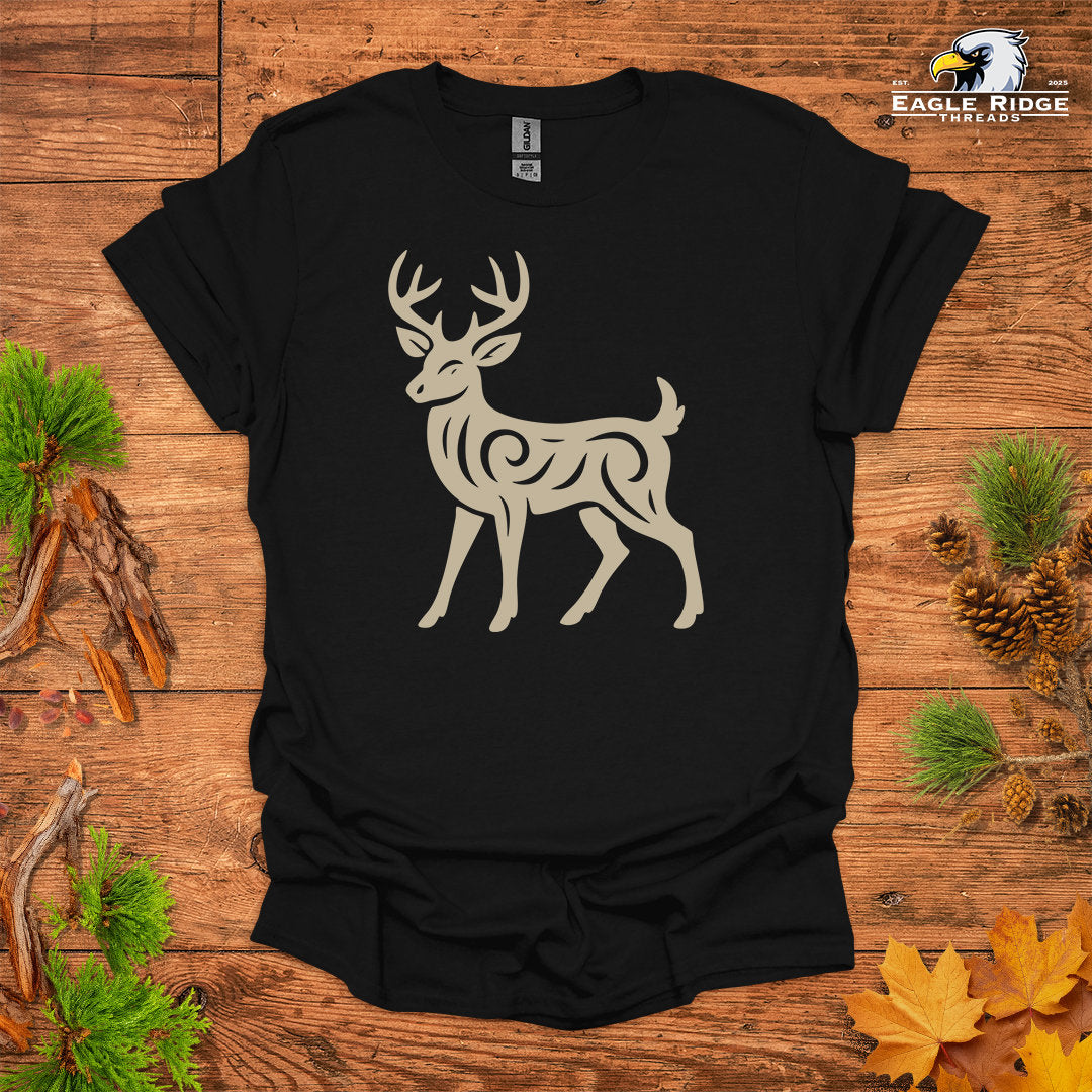Tribal White-Tailed Deer • Hiking T-shirt • Nature-Inspired Design