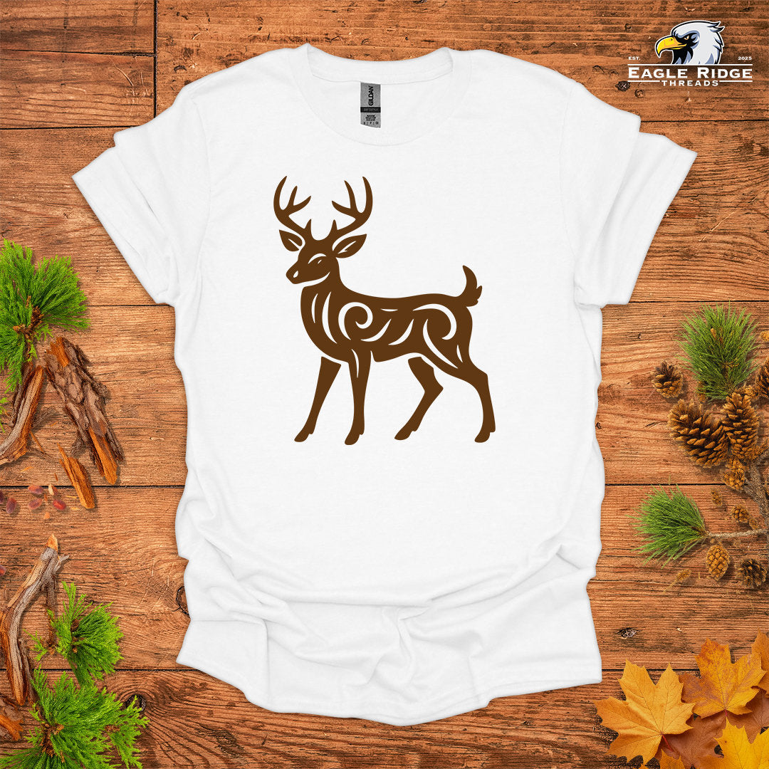 Tribal White-Tailed Deer • Hiking T-shirt • Nature-Inspired Design