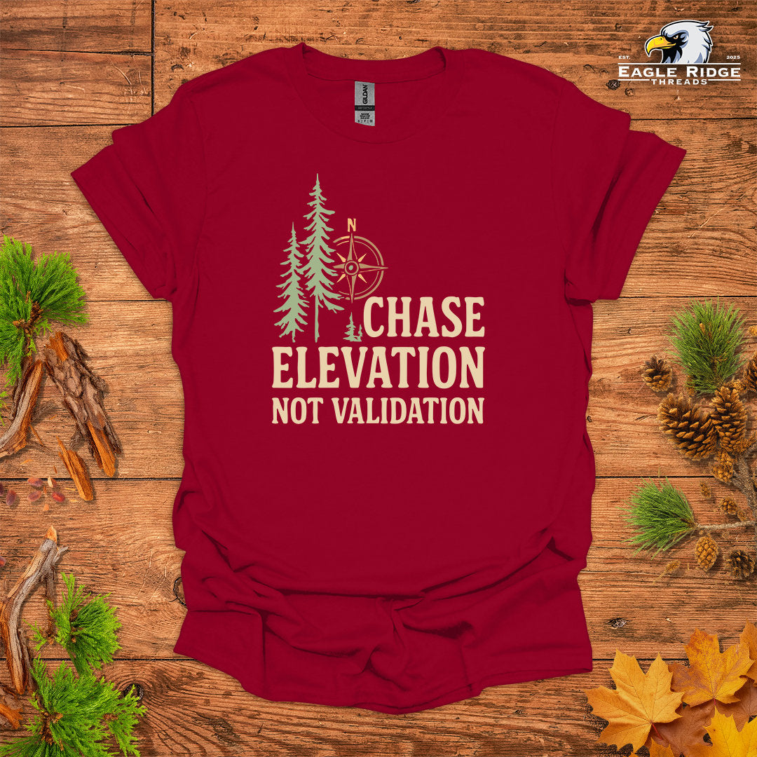 Chase Elevation Not Validation • Hiking T-shirt • Compass & Pines Graphic