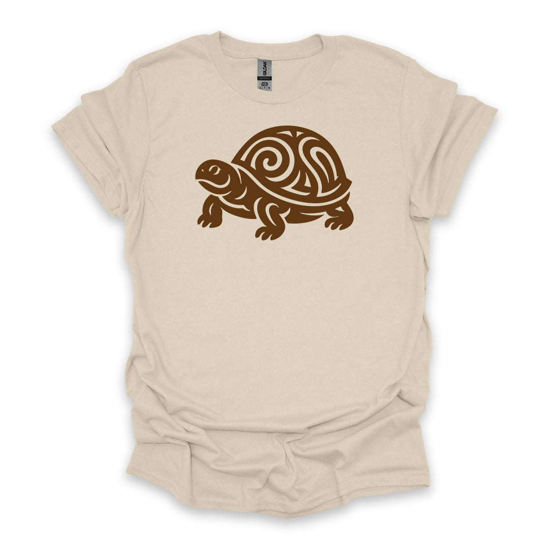 Tribal Box Turtle • Hiking T-shirt • Nature-Inspired Design