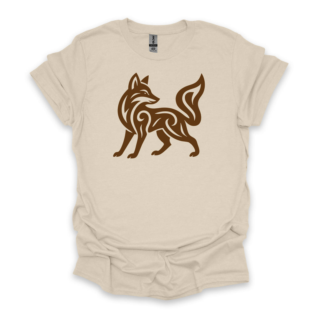 Tribal Fox • Hiking T-shirt • Nature-Inspired Design