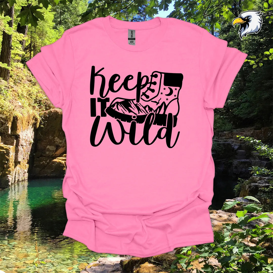 “Keep It Wild” hiking t-shirt – Boot and Mountain Graphic