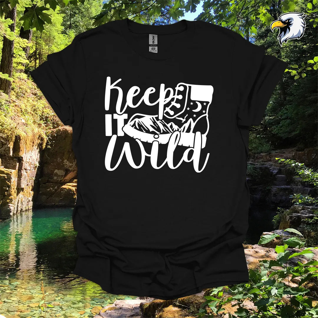 “Keep It Wild” hiking t-shirt – Boot and Mountain Graphic