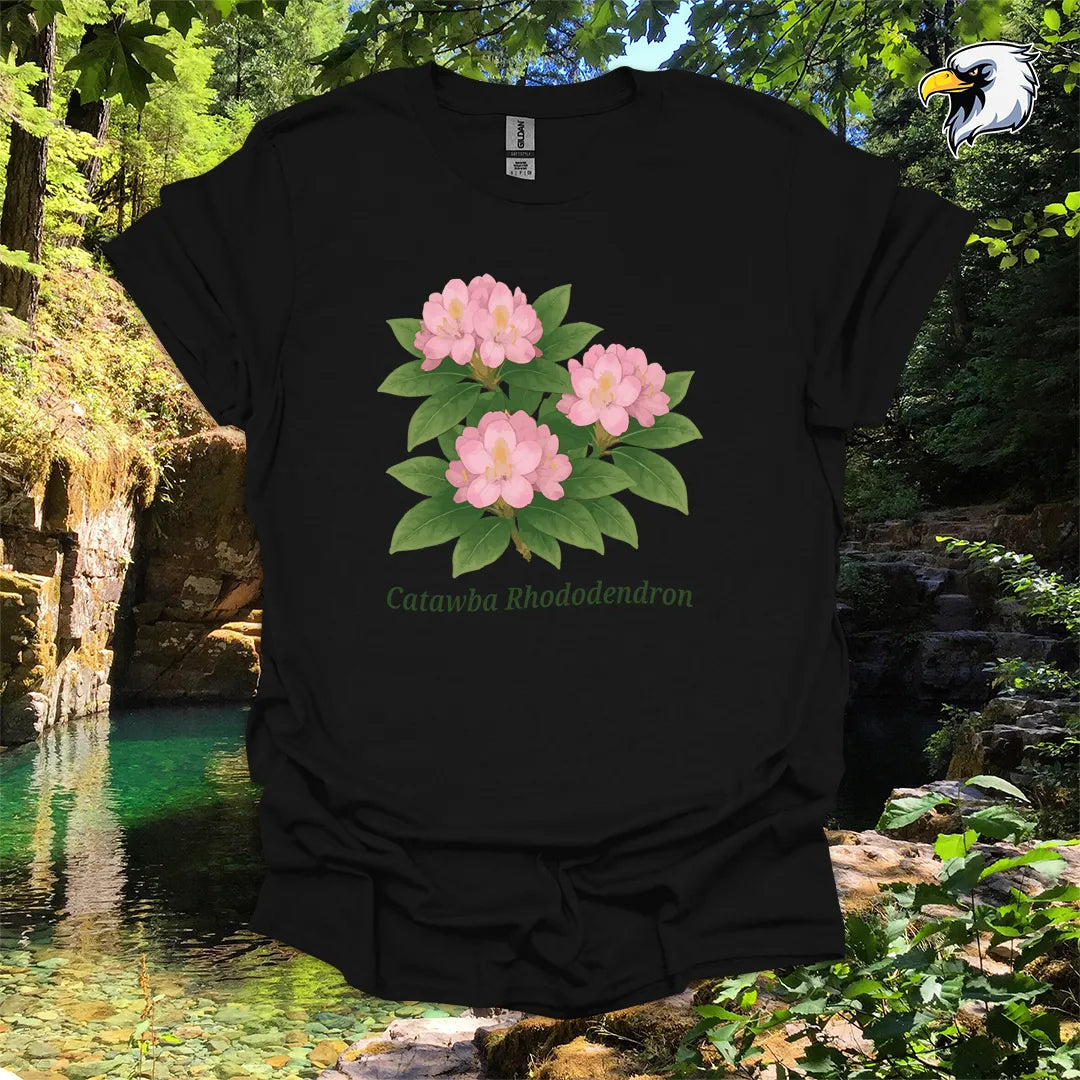 “Catawba Rhododendron” hiking t-shirt – Botanical Graphic