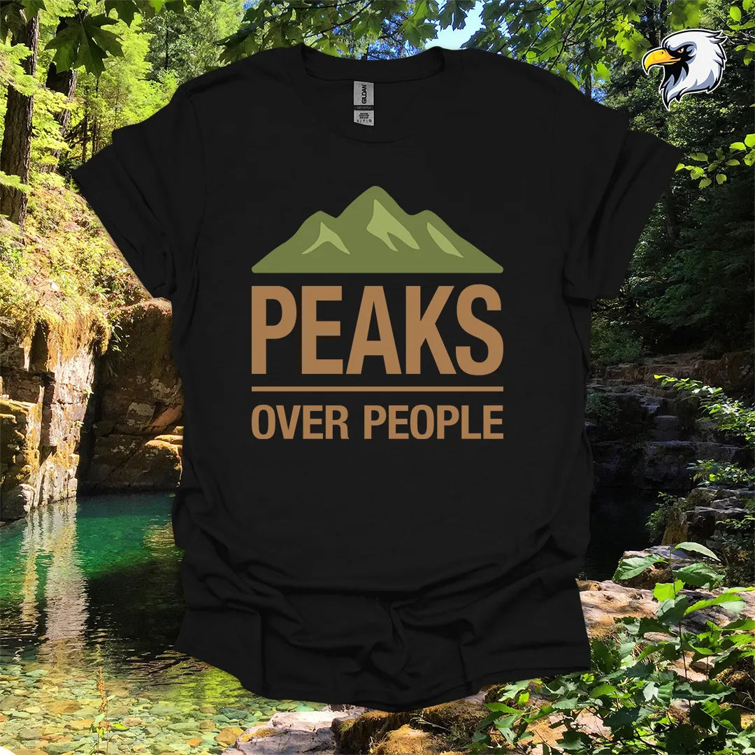 “Peaks Over People” Hiking T-Shirt – Mountain Graphic