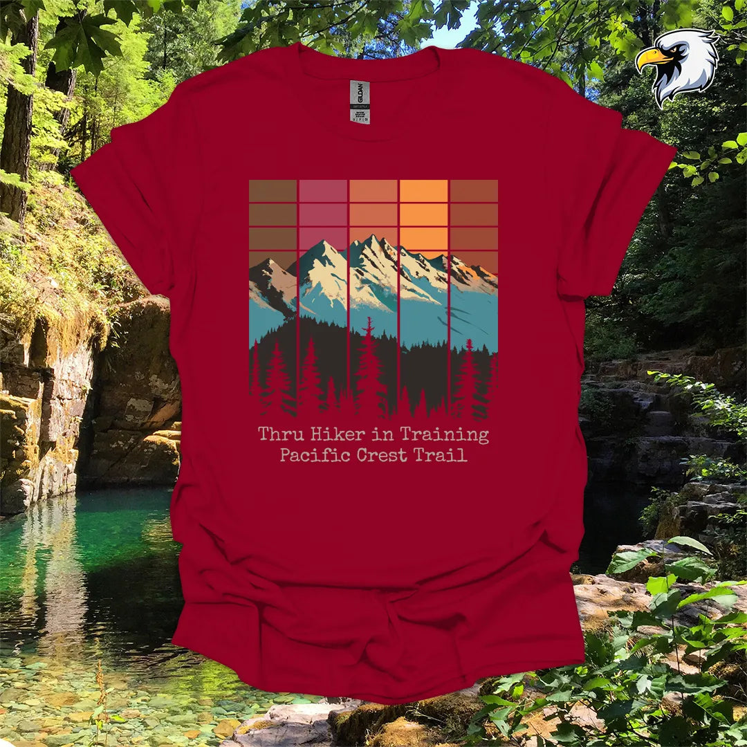 “Thru Hiker in Training Pacific Crest Trail” hiking t-shirt – Mountain Graphic