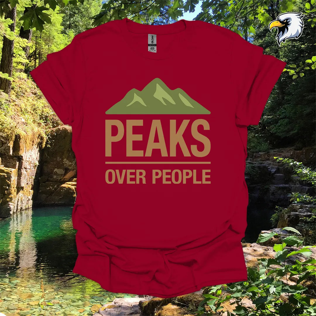 “Peaks Over People” Hiking T-Shirt – Mountain Graphic