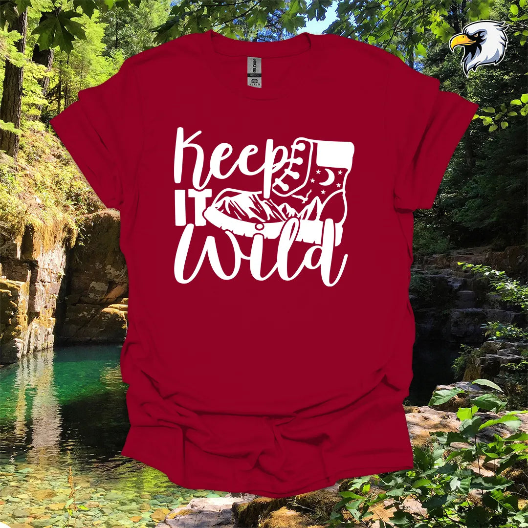 “Keep It Wild” hiking t-shirt – Boot and Mountain Graphic