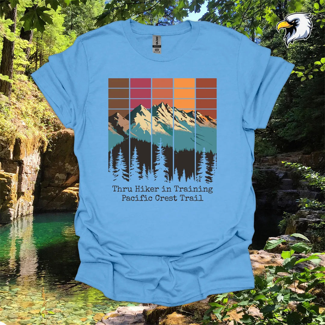“Thru Hiker in Training Pacific Crest Trail” hiking t-shirt – Mountain Graphic