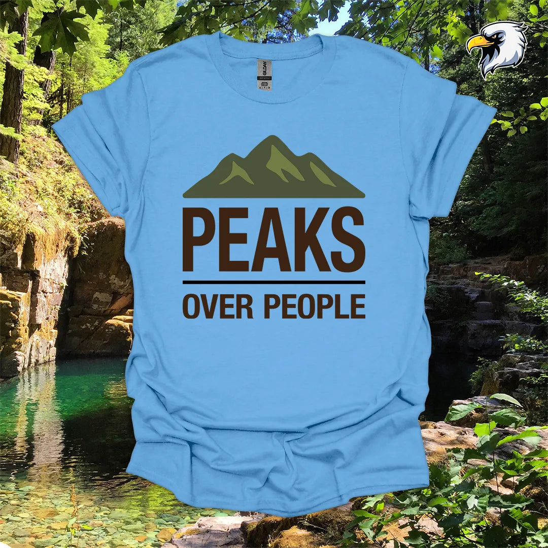 “Peaks Over People” Hiking T-Shirt – Mountain Graphic
