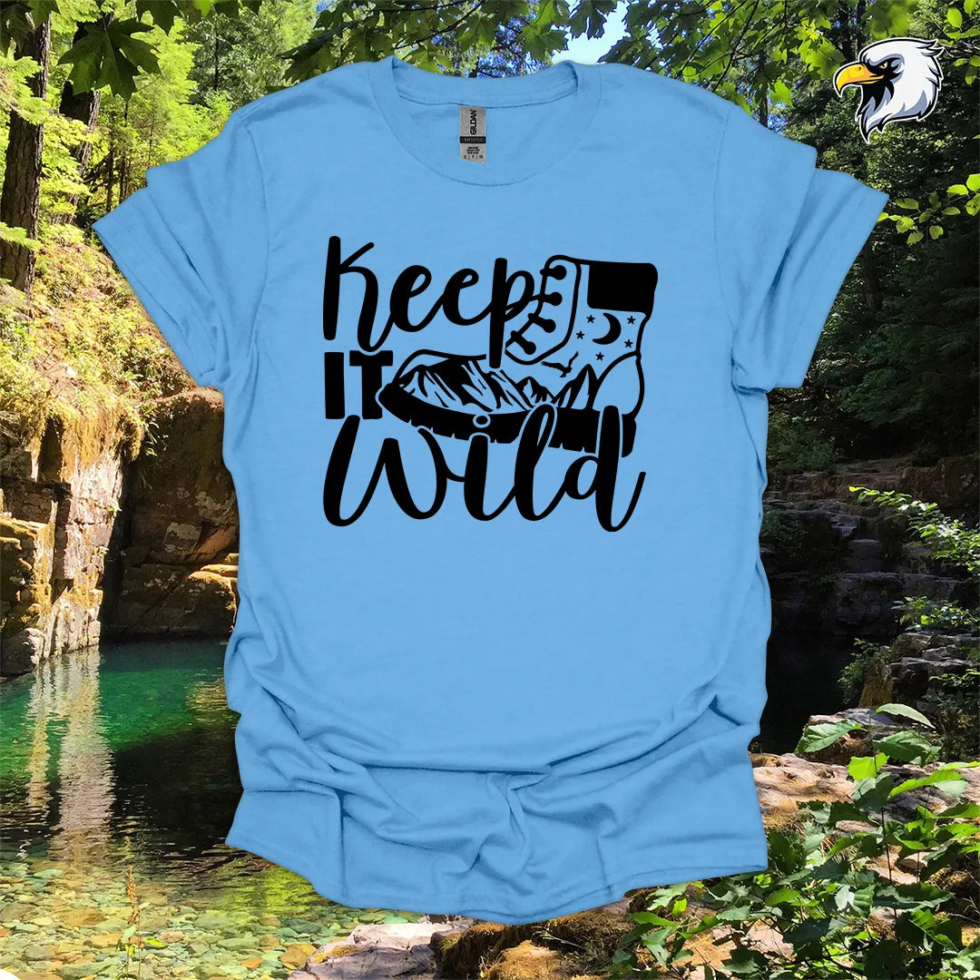 “Keep It Wild” hiking t-shirt – Boot and Mountain Graphic