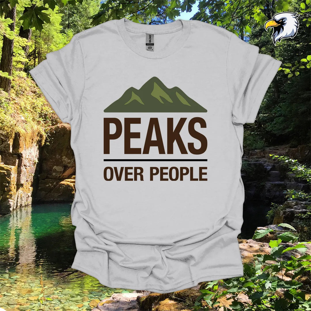 “Peaks Over People” Hiking T-Shirt – Mountain Graphic