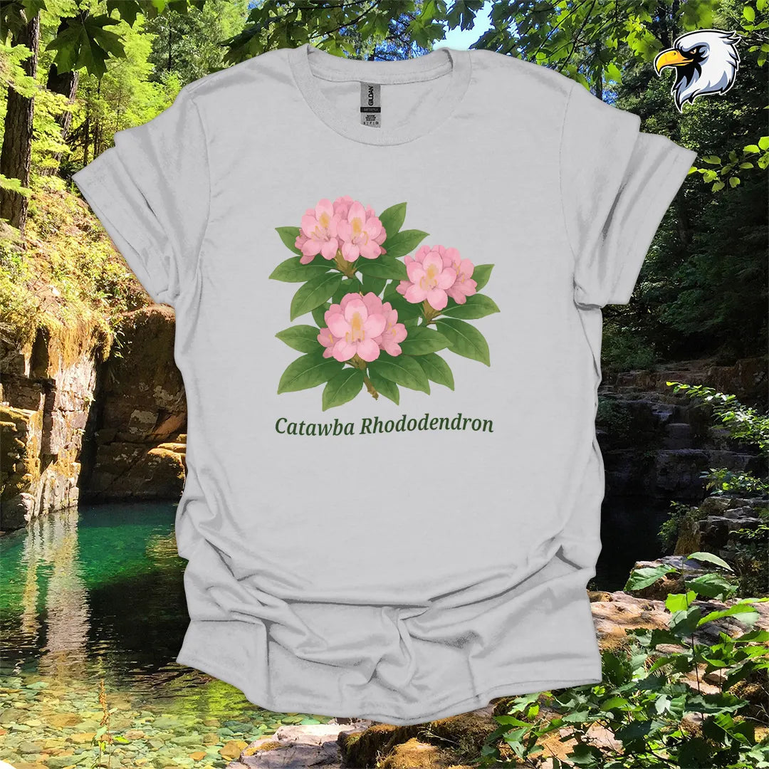 “Catawba Rhododendron” hiking t-shirt – Botanical Graphic