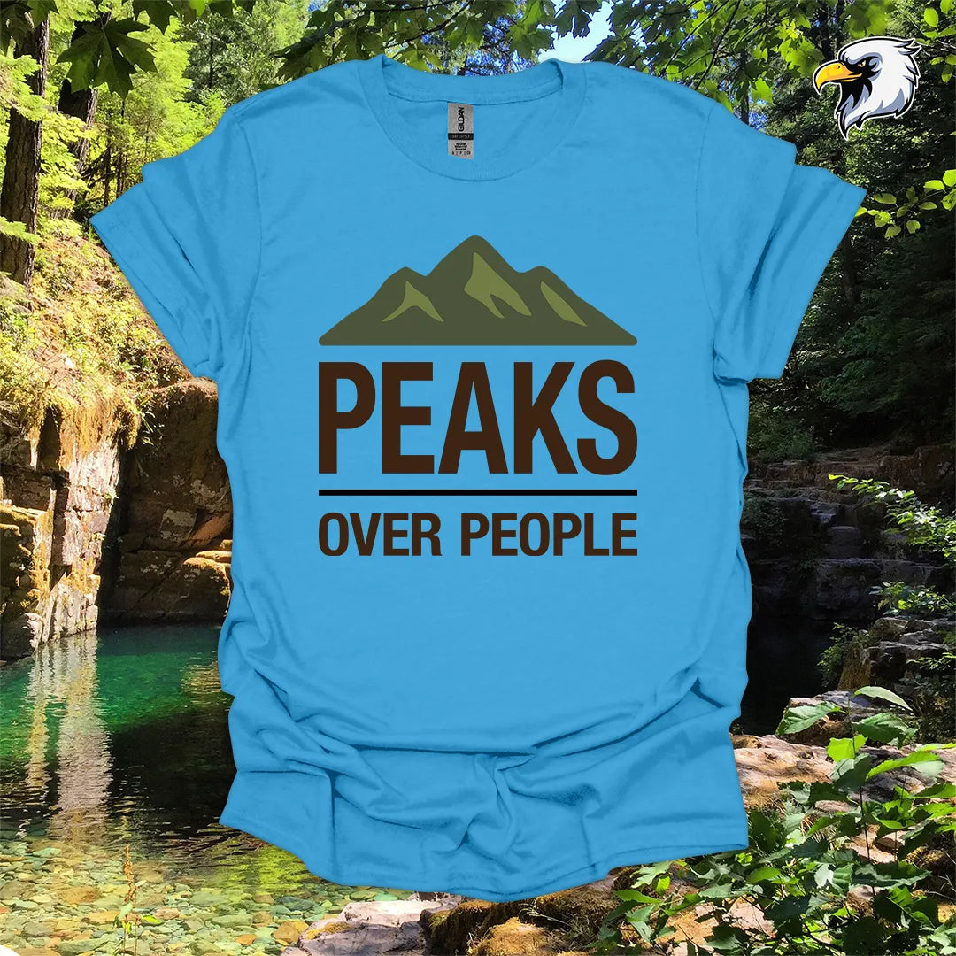 “Peaks Over People” Hiking T-Shirt – Mountain Graphic