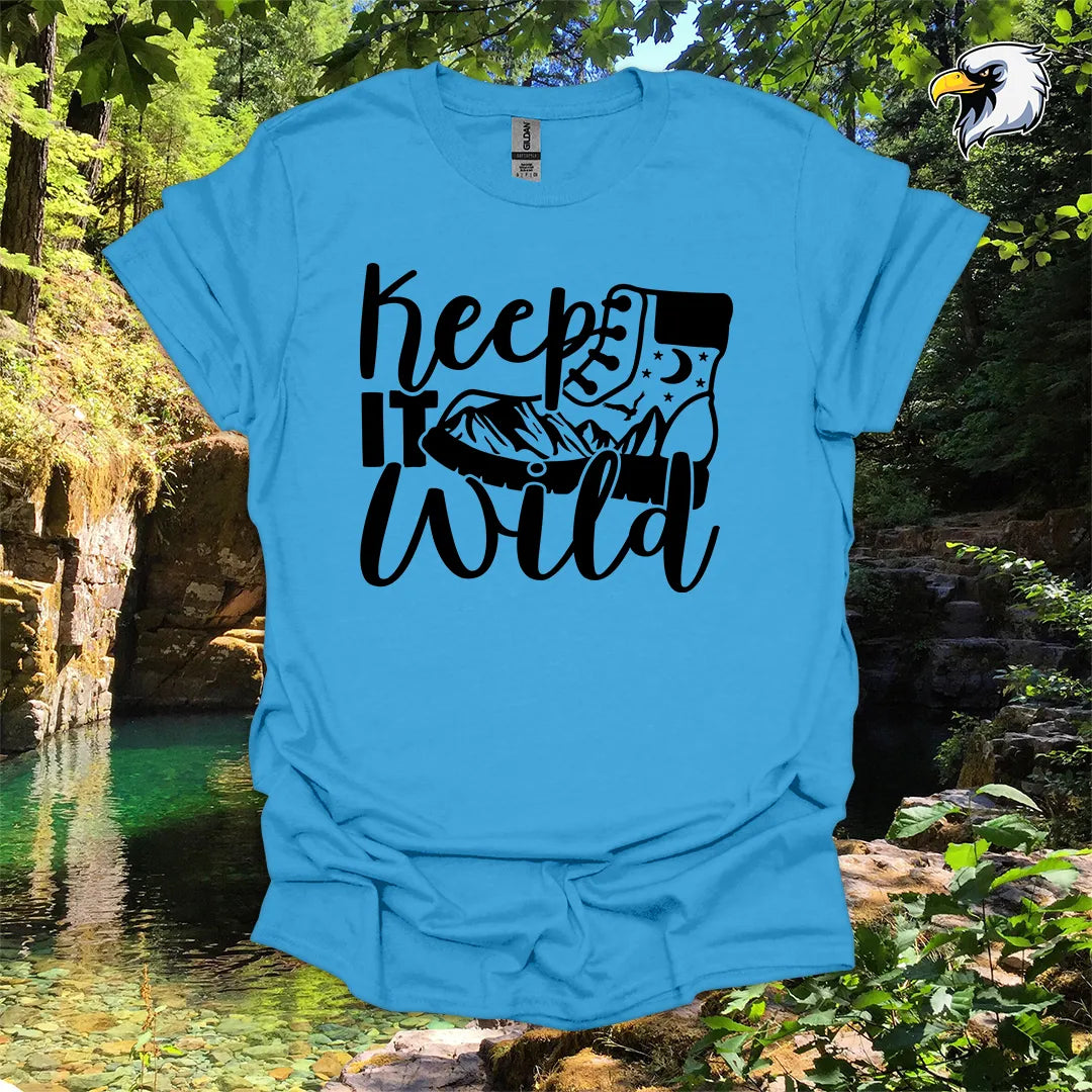“Keep It Wild” hiking t-shirt – Boot and Mountain Graphic