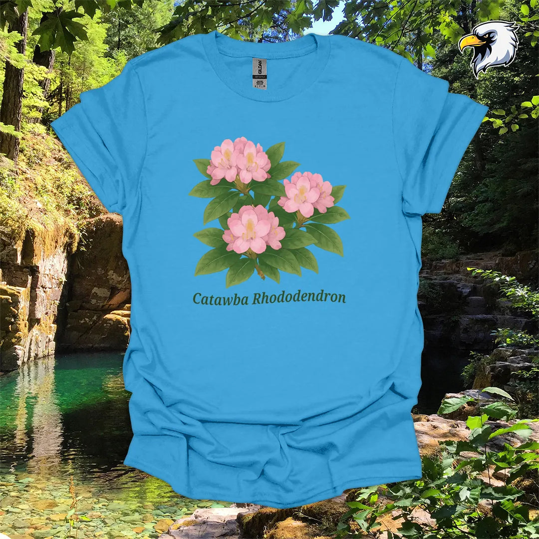 “Catawba Rhododendron” hiking t-shirt – Botanical Graphic