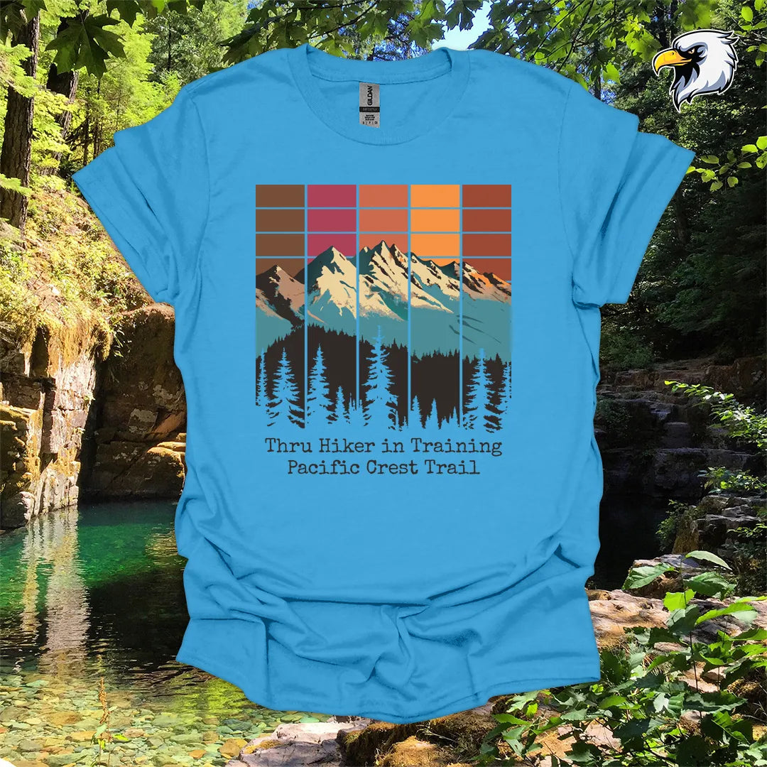 “Thru Hiker in Training Pacific Crest Trail” hiking t-shirt – Mountain Graphic