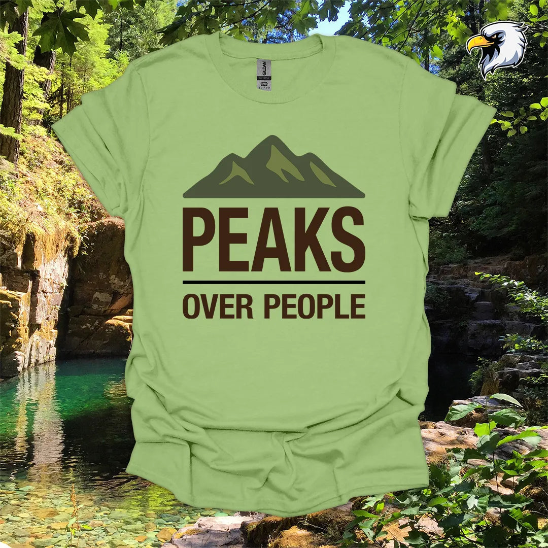 “Peaks Over People” Hiking T-Shirt – Mountain Graphic