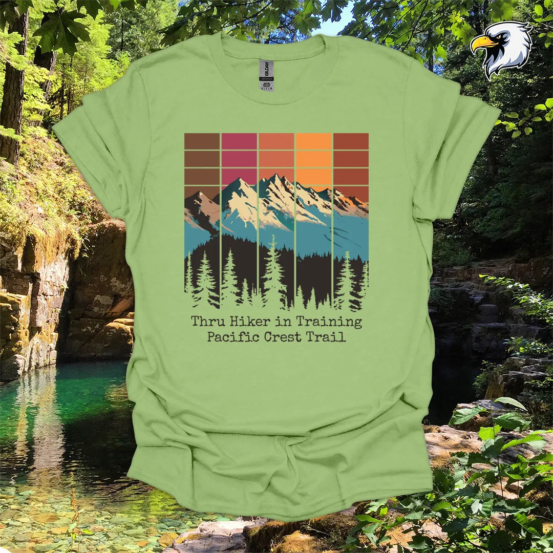 “Thru Hiker in Training Pacific Crest Trail” hiking t-shirt – Mountain Graphic