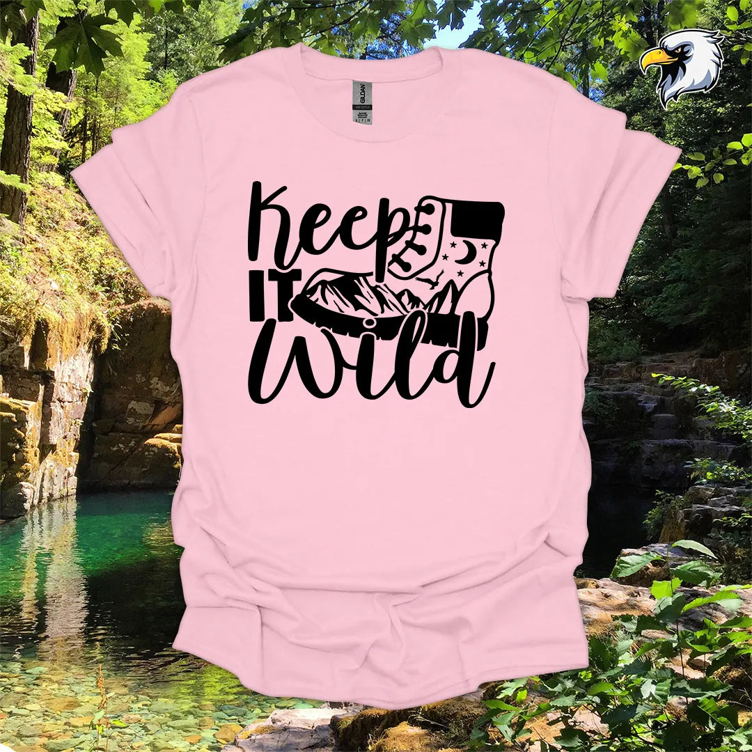 “Keep It Wild” hiking t-shirt – Boot and Mountain Graphic