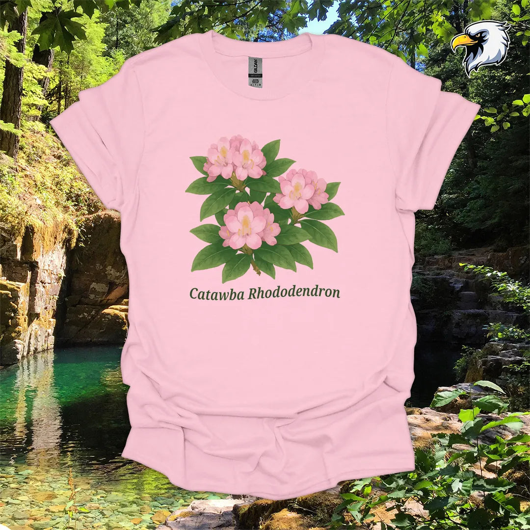“Catawba Rhododendron” hiking t-shirt – Botanical Graphic