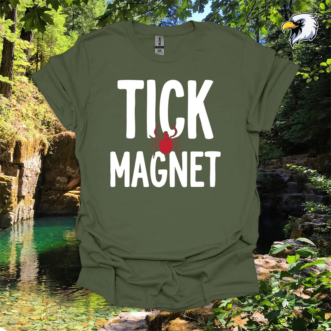 “Tick Magnet” hiking t-shirt – Funny Outdoor Graphic