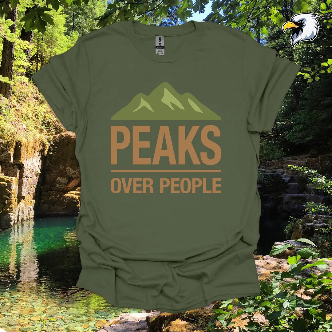 “Peaks Over People” Hiking T-Shirt – Mountain Graphic