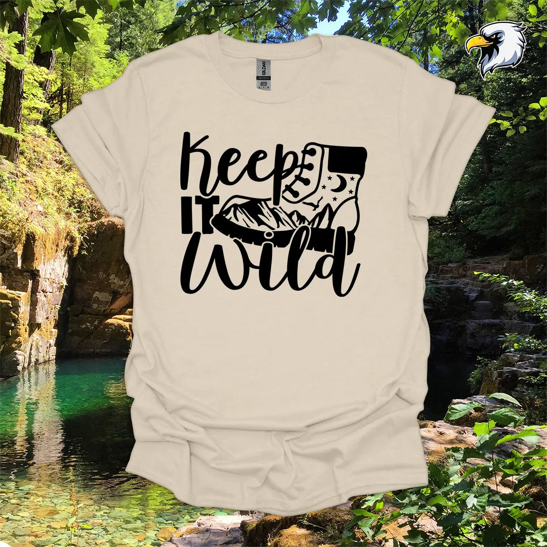 “Keep It Wild” hiking t-shirt – Boot and Mountain Graphic