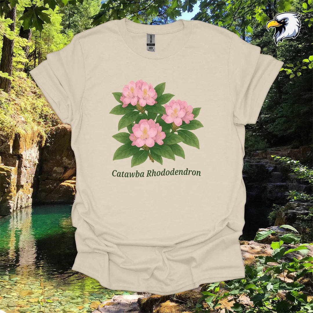 “Catawba Rhododendron” hiking t-shirt – Botanical Graphic
