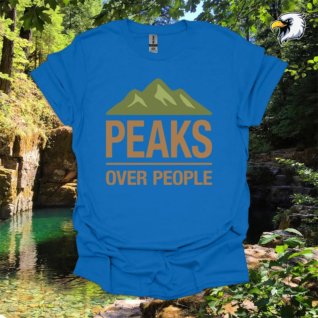 “Peaks Over People” Hiking T-Shirt – Mountain Graphic