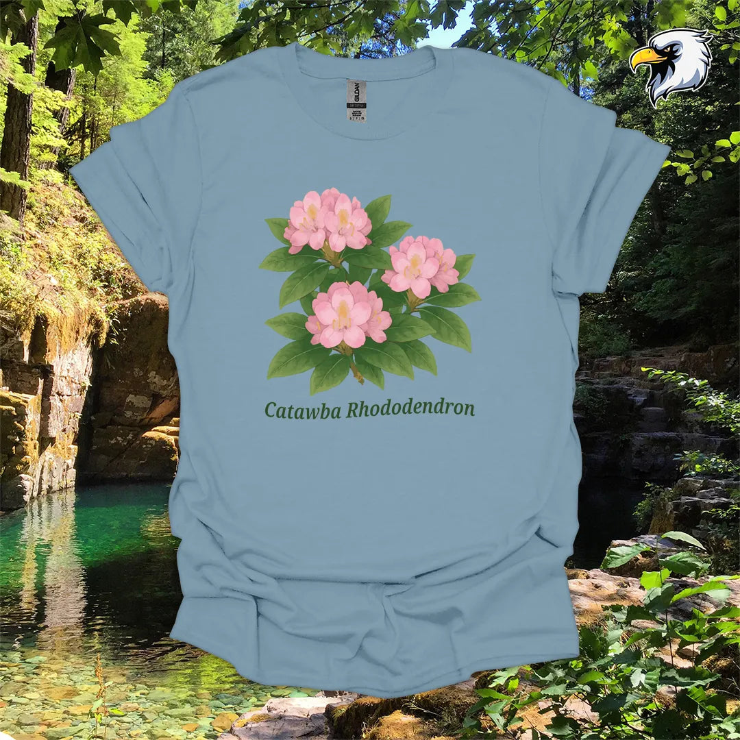 “Catawba Rhododendron” hiking t-shirt – Botanical Graphic