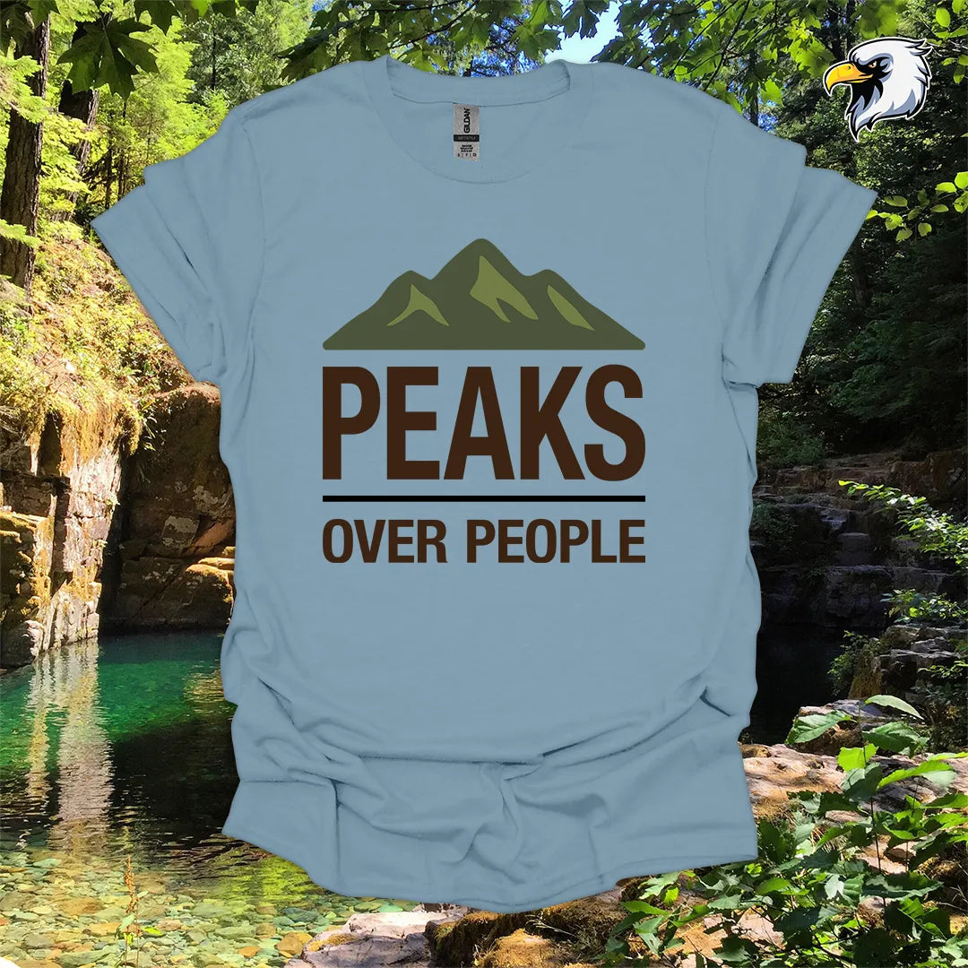 “Peaks Over People” Hiking T-Shirt – Mountain Graphic