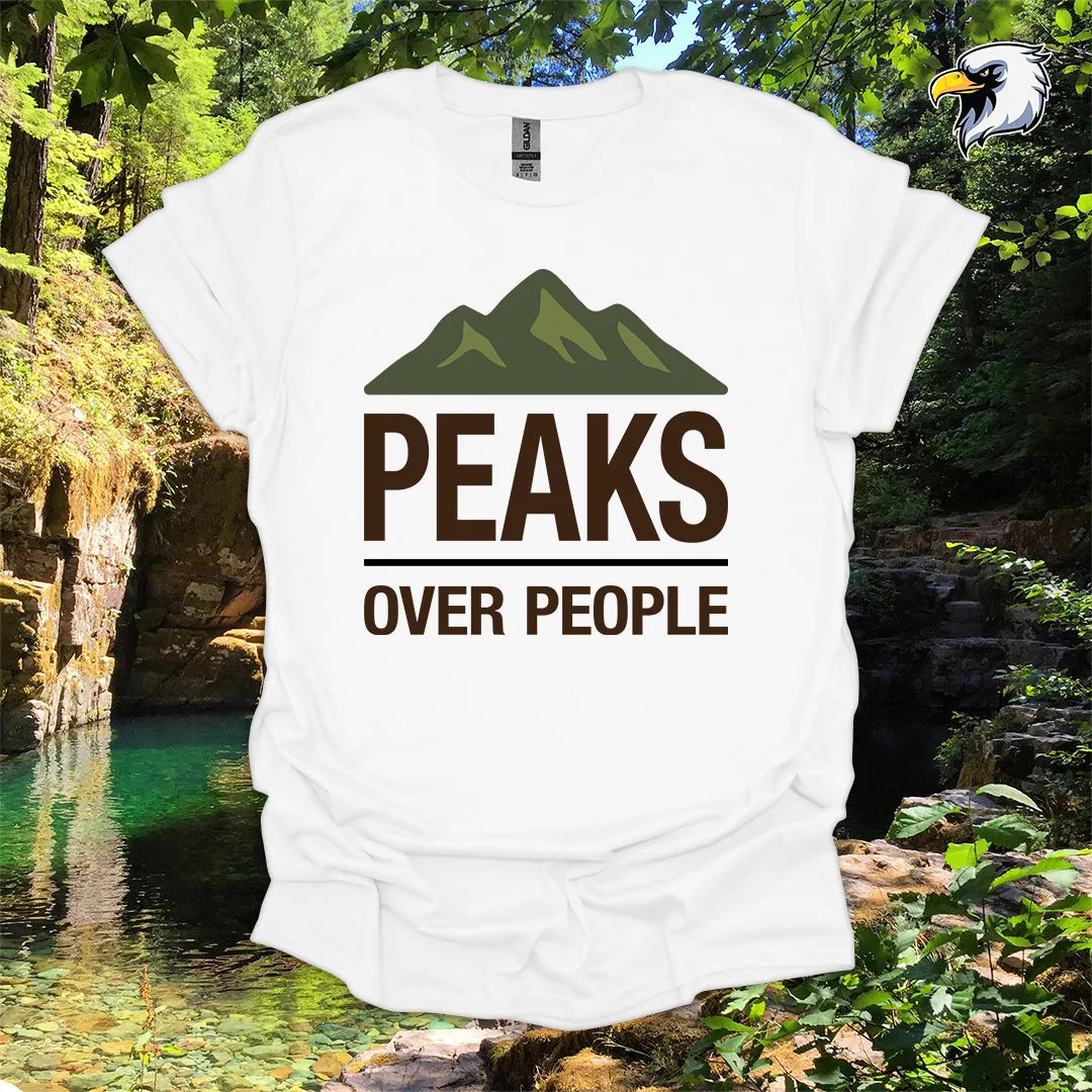 “Peaks Over People” Hiking T-Shirt – Mountain Graphic